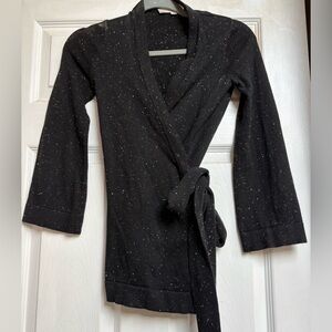 LOFT Black & White Wrap Sweater. Size: XXSP